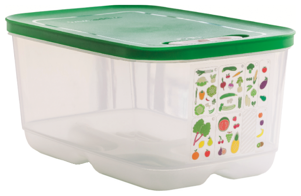 Tupperware Контейнер "Умный холодильник" 4400 мл, 19x28.5 см, прозрачный/зеленый - фотография № 1