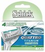 Сменные кассеты Schick Quattro Titanium Sensitive, серебристый, 4 шт ...