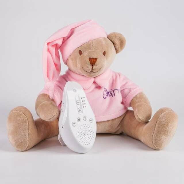 Мягкая игрушка Drema BabyDou Мишка розовый с белым и розовым шумом 103D