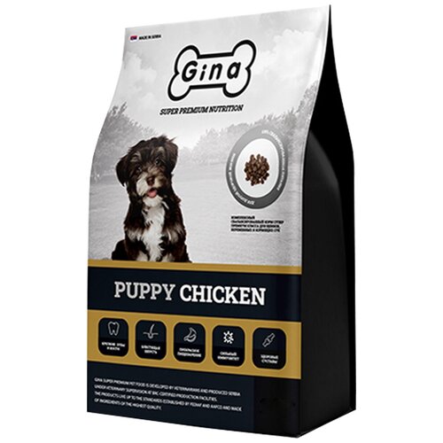 GINA PUPPY CHICKEN для щенков всех пород, беременных и кормящих сук с курицей (1 кг)