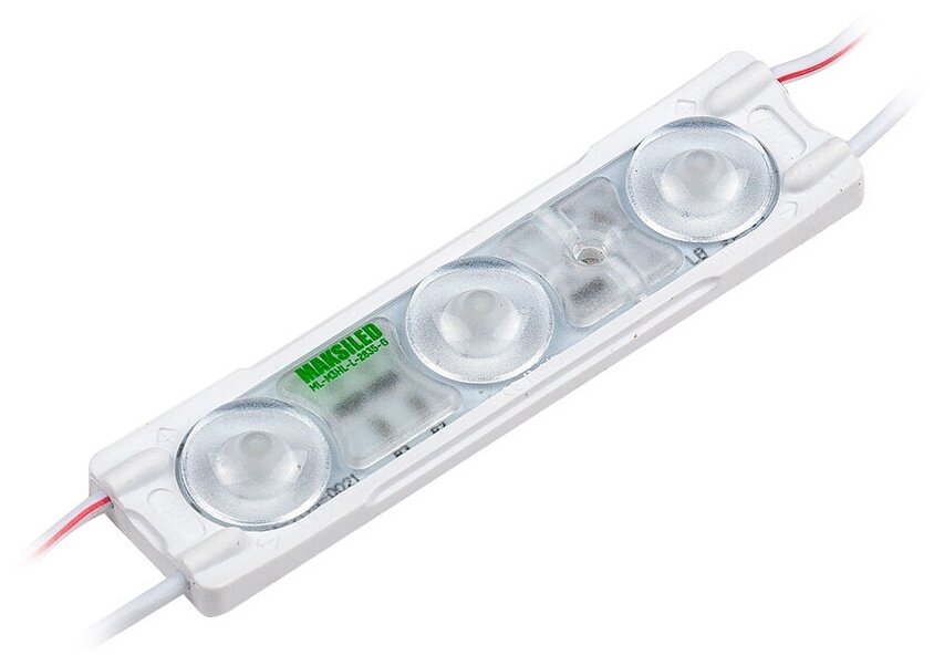 Светодиодный модуль MAKSILED ML-M3HL-L-2835-G 1.1Вт, 12В, IP67, SMD2835 3LED, 65лм, зеленый, набор 30 шт.