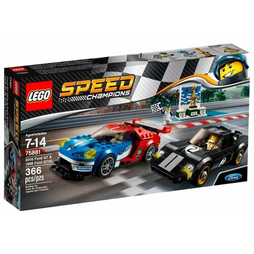 Конструктор LEGO Speed Champions 75881 Ford GT и 1966 Ford GT40, 366 дет. чехол для ford форд с 3 кнопками противоударный стиль под мрамор с ремешком