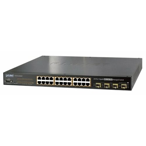 Planet WGSW-24040HP4 медиаконвертер planet 1 port rs232 422 485 serial device server 1 port 10 100base tx 10 to 60 c web telnet and snmp management