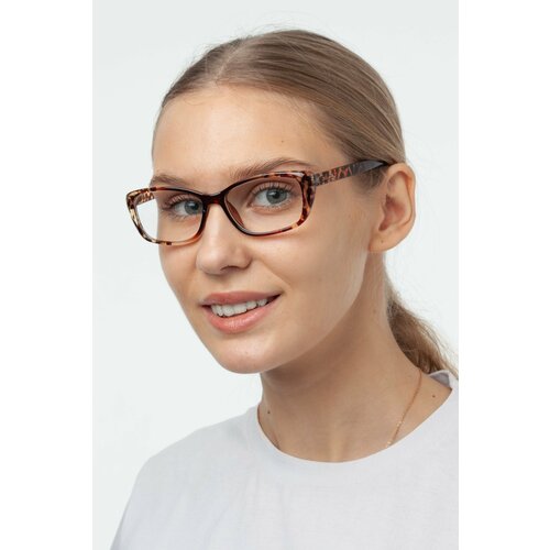 Готовые очки для зрения 6637 с диоптриями +0.50 корригирующие женские, EAE, коричнево-янтарные, пластиковые