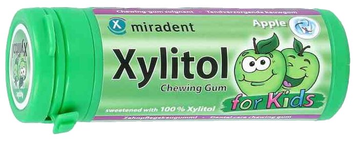 Жевательная резинка miradent Xylitol Chewing Gum Яблоко, без сахара 30 шт.