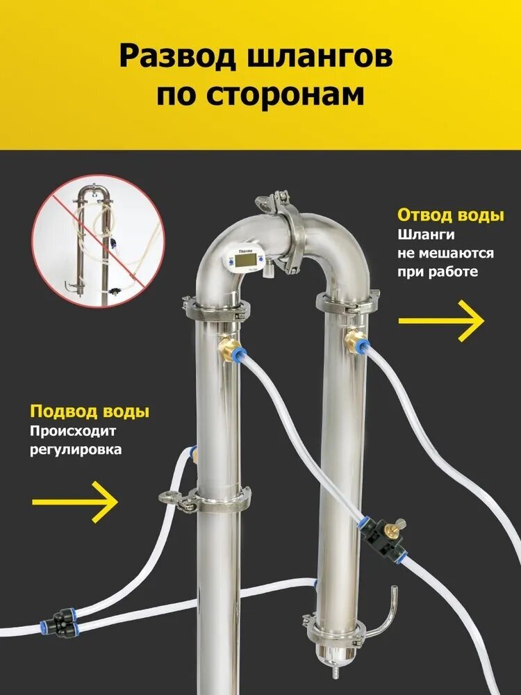 Самогонный аппарат Wein Reform+ 37л / Набор самогонщика Люкс / дистиллятор с колонной 1.5 дюйма и узлом отбора по жидкости - фотография № 7