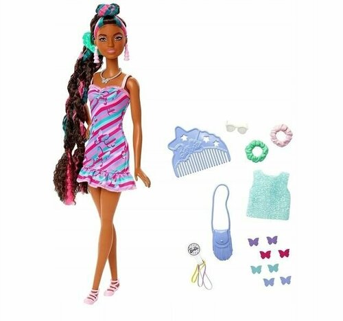 Кукла Барби Totally Hair с длинными волосами + модные аксессуары HCM91