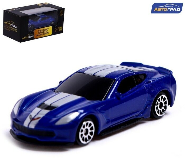 Автоград Машина металлическая CHEVROLET CORVETTE GRAND SPORT, 1:64, цвет синий