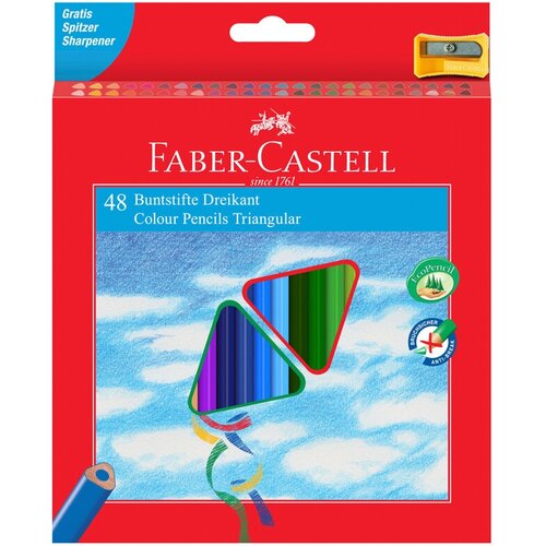 120548 Карандаши цветные Faber-Castell Ecopen 48цв, трехгран, заточен, картон, европодвес, с точилкой