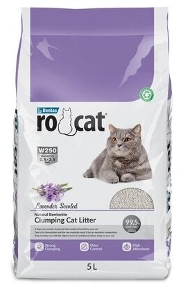 Ro Cat Ro Cat комкующийся наполнитель без пыли с ароматом лаванды, пакет (Lavender) ROCT-1122-PE5L-0300, 4,25 кг