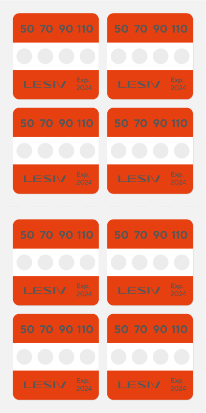 Термоиндикатор Lesiv L-Mark 4T - 50-70-90-110°C цвет - красный 8 шт.