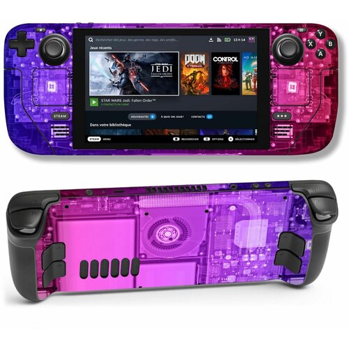 Наклейка виниловая для Steam Deck защитная пленка Изнутри неон