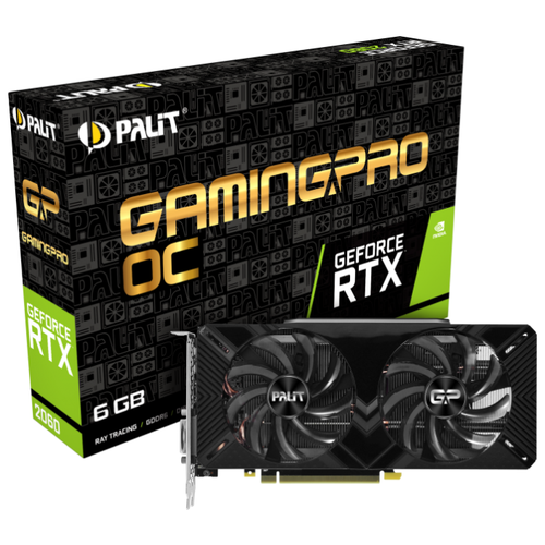 фото Видеокарта Palit GeForce RTX 2060 1365MHz PCI-E 3.0 6144MB 14000MHz 192 bit DVI HDMI DisplayPort HDCP GamingPro OC Retail