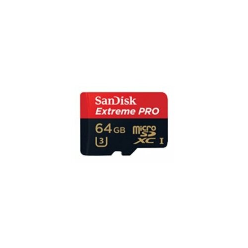 Карта памяти SanDisk microSDXC 64 ГБ Class 10, UHS-I U3, R/W 95/90 МБ/с, адаптер на SD, 1 шт., разноцветный