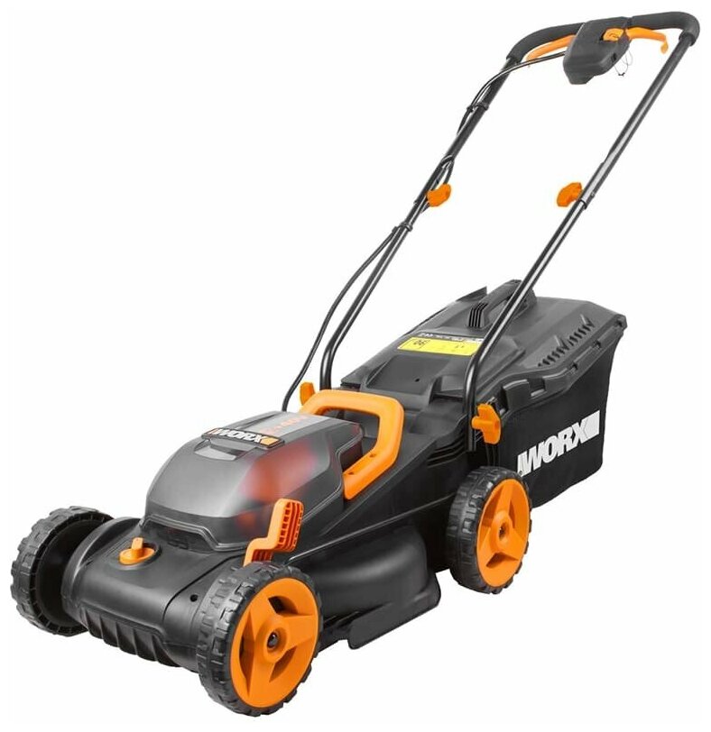 Газонокосилка WORX WG779E 40V 34см аккумуляторная c двумя 2.5Ач батареями и двойной 2А зарядкой