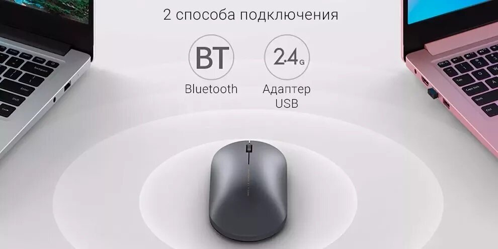 Беспроводная мышь Xiaomi Mi Elegant Mouse Metallic Edition, черный - фотография № 3