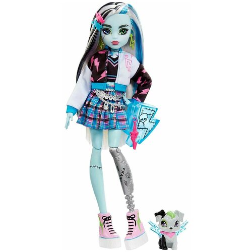 Кукла Монстр Хай Френки Штейн G3 бейсик 2022, Monster High Basic Frankie Stein монстр хай френки штейн пижамная вечеринка hky68