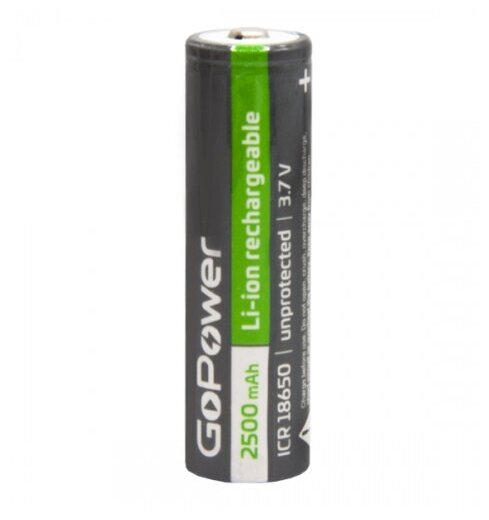 Аккумулятор Gopower Li-ion 18650 BL1 3.7V 2500mAh без защиты выс. конт.