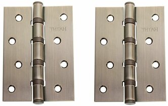 Петли дверные (2 шт) Титан 100х70х2.5 мм врезные универсальные AC Античная медь
