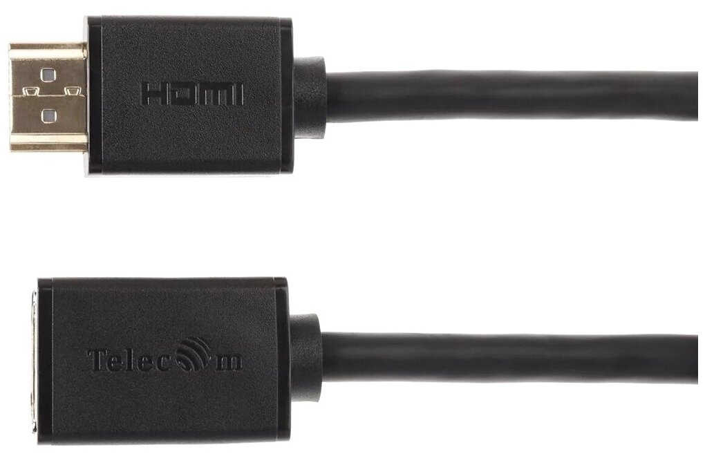Кабель-удлинитель аудио-видео Telecom, HDMI (m) - HDMI (f) , ver 2.0, 5м, GOLD, черный [tcg235mf-5m] Noname - фото №5