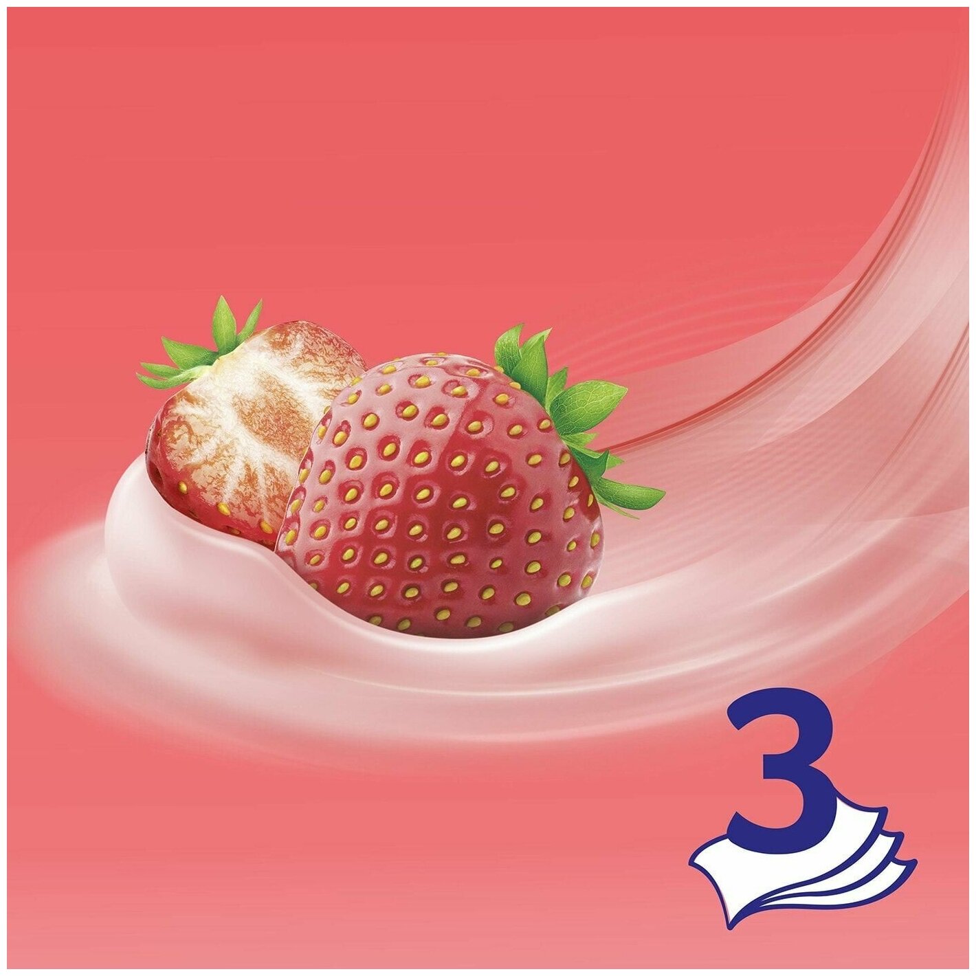 Носовые платки Zewa Deluxe Creamy Strawberry 10*10шт - фотография № 3