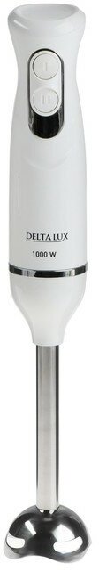 Блендер DELTA LUX DL-7047, погружной, 1000 Вт, 2 скорости, белый 9762773