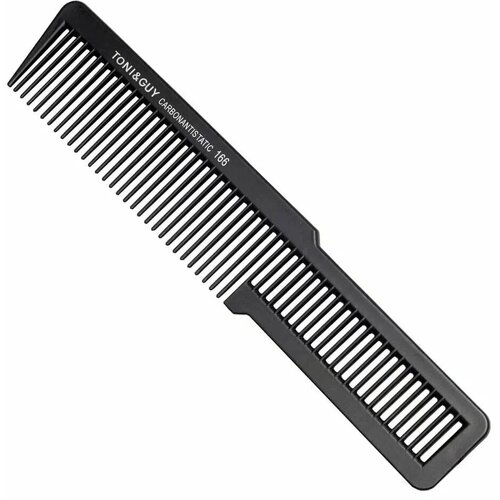 Расческа для стрижки волос под машинку с ручкой 21 см Toni&Guy/для точной тушевки/черный карбон