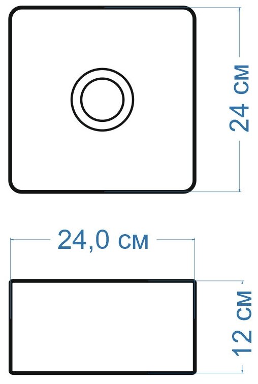 Раковина накладная со смесителем (BAU Mini квадратная 24х24 белая + смеситель для раковины высокий Hotel Still, нержавеющая сталь) - фотография № 5