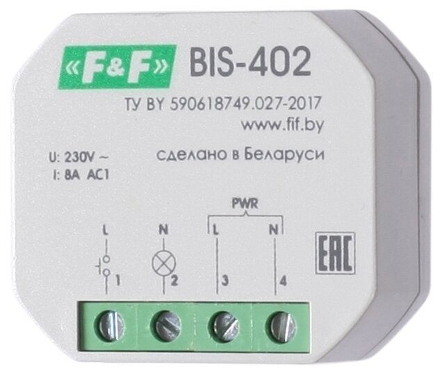 Реле импульсное Евроавтоматика BIS-402 230 В 8 А тип AC 1P+N