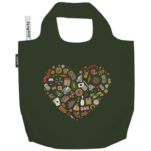 фото Сумка авоська joyarty "азартное сердце" 46x65x7 см