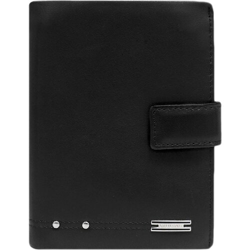 Бумажник Loui Vearner, фактура гладкая, черный бумажник кожаный на молнии roza единый размер другие