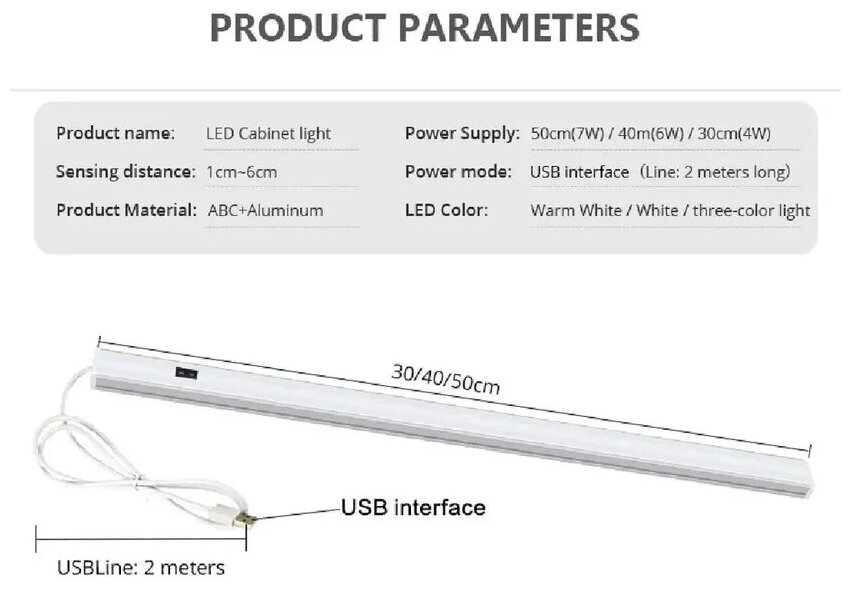 Светодиодный светильник с датчиком движения, подсветка для кухни - фотография № 9