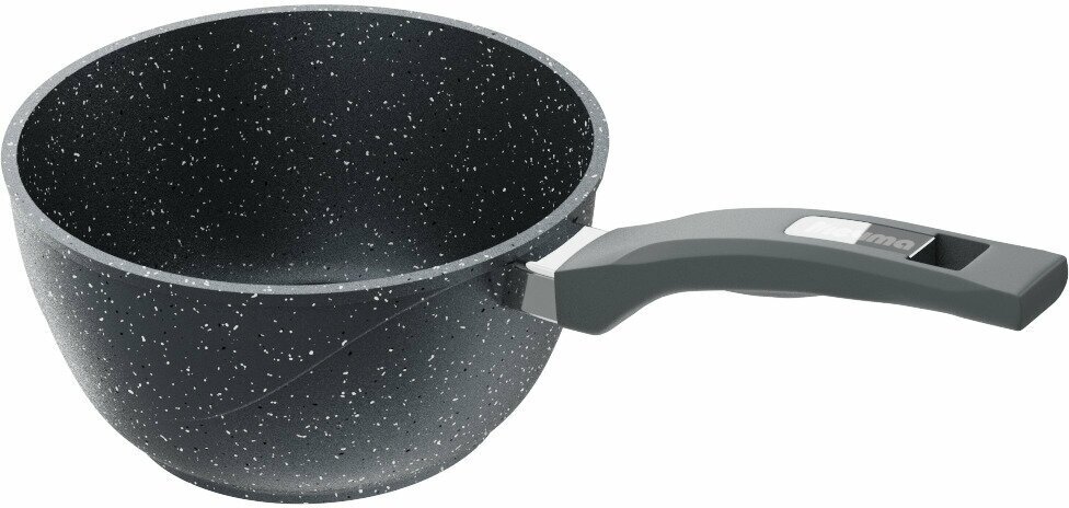 Ковш "Мечта" 1.2л Гранит с антипригарным покрытием с несъемной ручкой и крышкой, можно мыть в посудомоечной машине