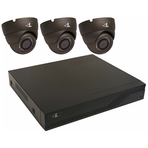 Комплект видеонаблюдения 3 уличные антивандальные камеры AHD 2Мп SL 4-канальный видеорегистратор 989000₽