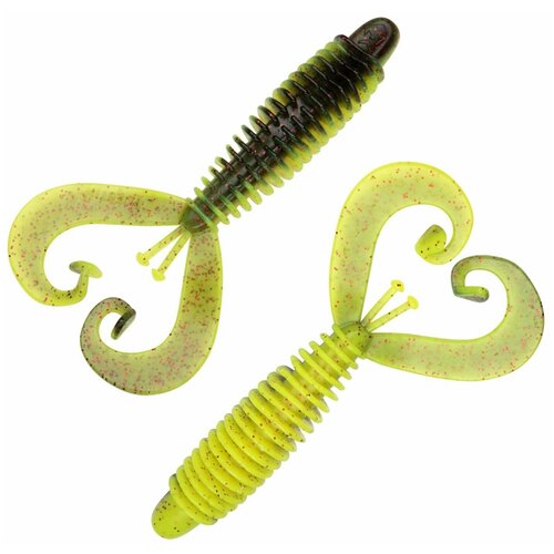 фото Приманка силиконовая westin ringcraw curltail 9см 5шт #black/chartreuse