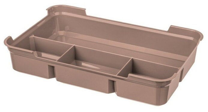 Ящик универсальный GRAND BOX, цвет коричневый, с замками и вставкой-органайзером, 6,65 л. - фотография № 4