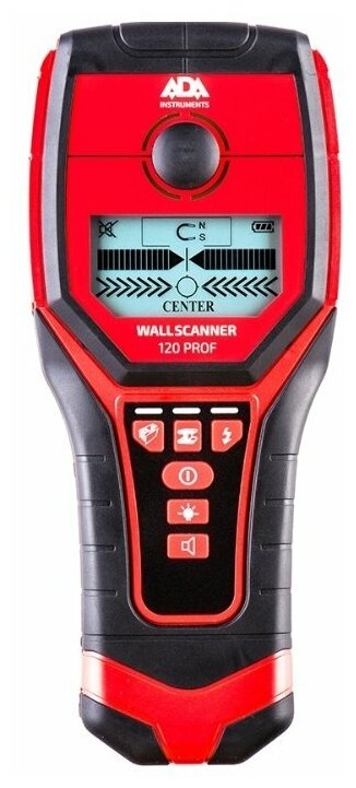 Детектор металлов и проводки ADA instruments Wall Scanner 120 PROF black-red