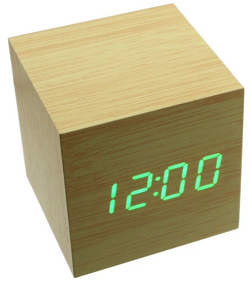Электронные часы часы электронные настольные цифровые часы будильник термометр бежевый
