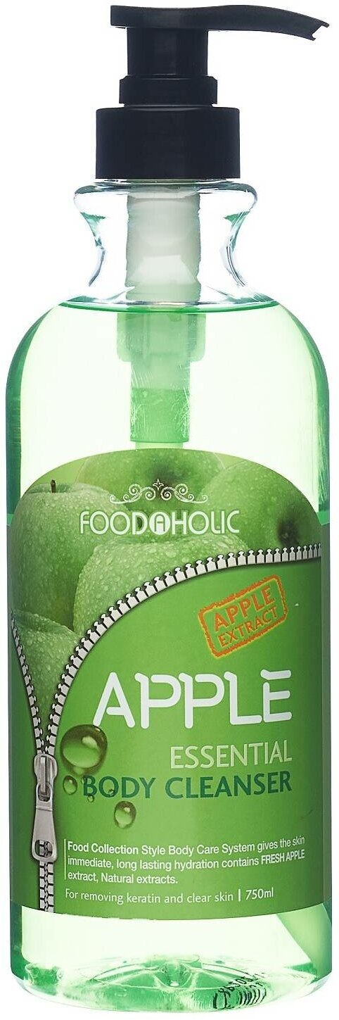 Гель для душа с экстрактом яблока Essential Body Cleanser Apple, Foodaholic 750 мл