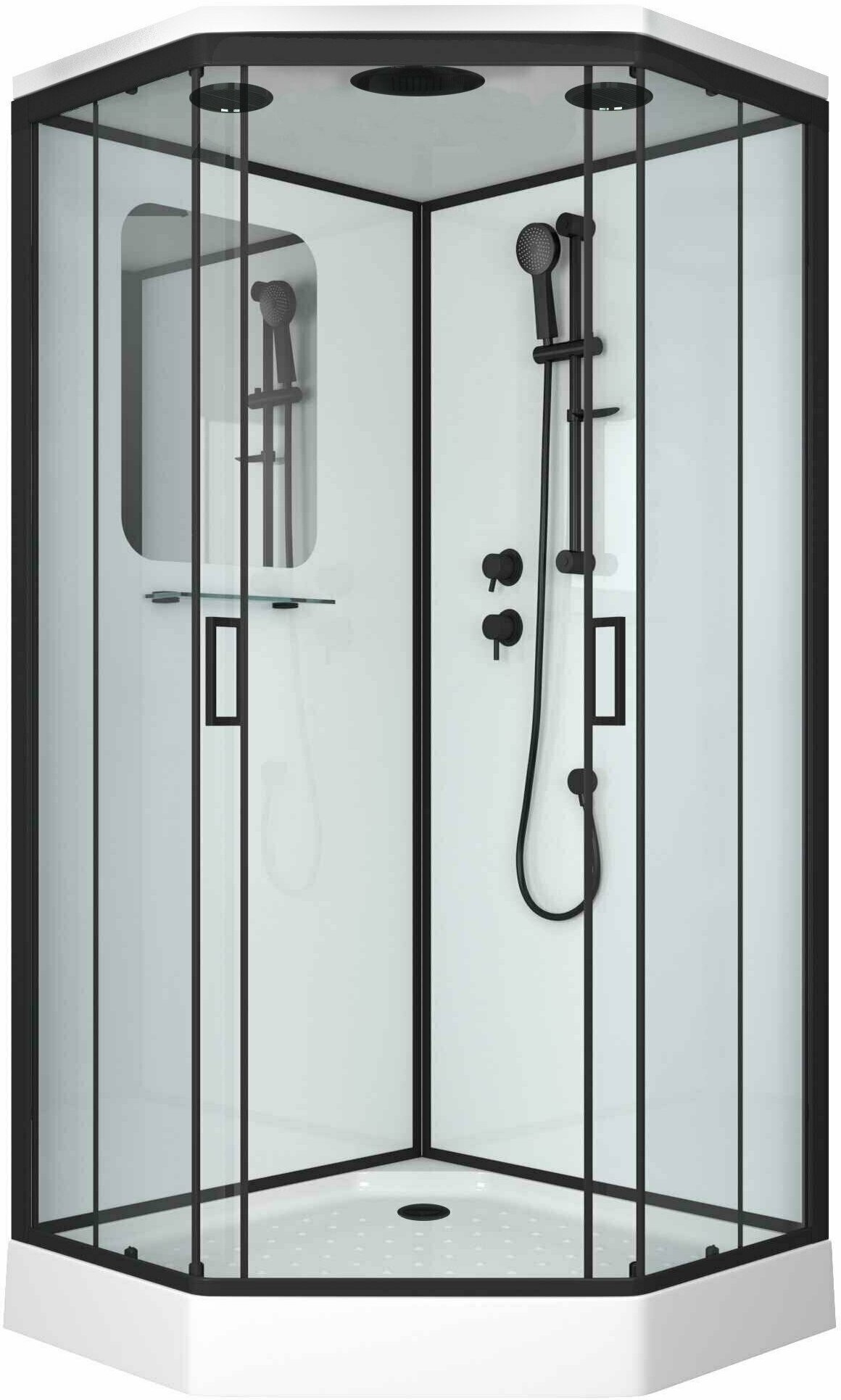 Душевая кабина Niagara Premium NG- 6902-01D BLACK 100х100 низкий поддон стекло