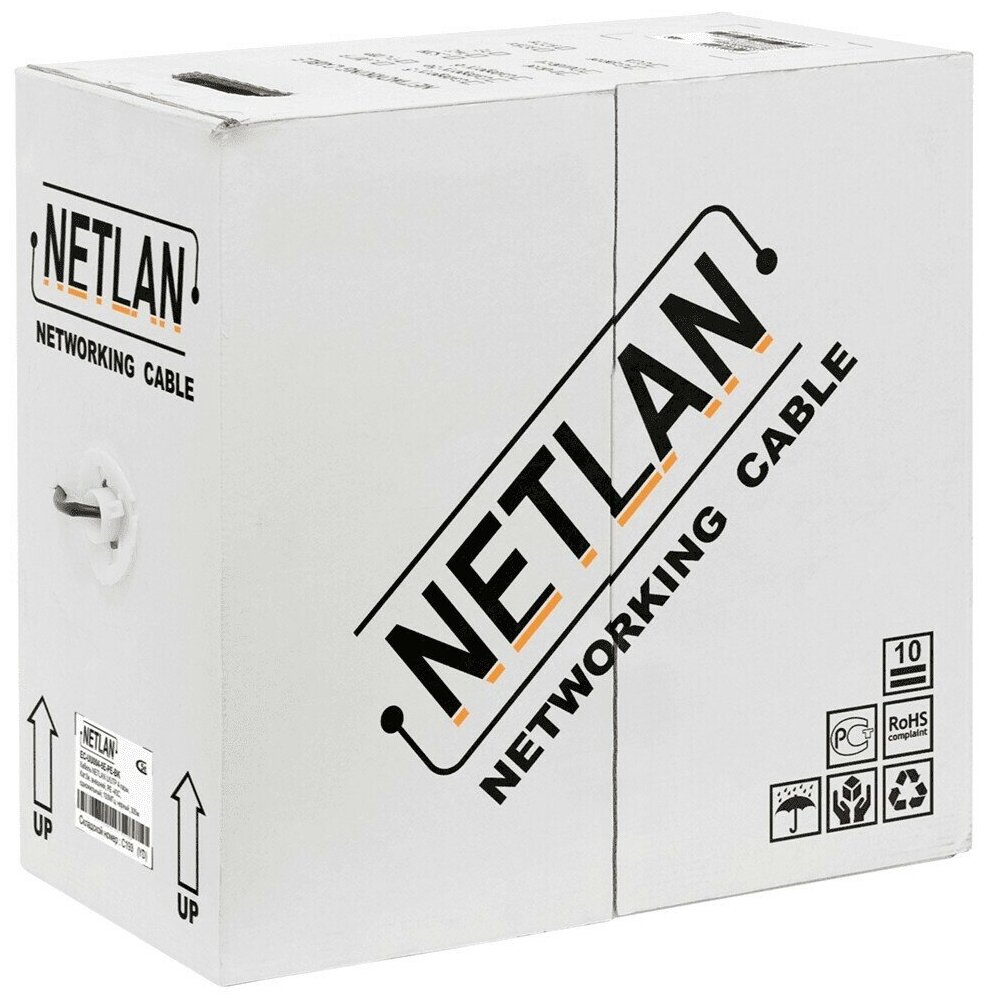 Кабель NETLAN EC-UF004-5E-PVC-GY F/UTP 4 пары Кат.5e (Класс D) 100МГц внутренний PVC нг(B) серый 305м