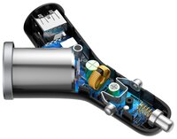 Автомобильная зарядка Baseus Y type dual USB+ cigarette lighter extended car charger белый