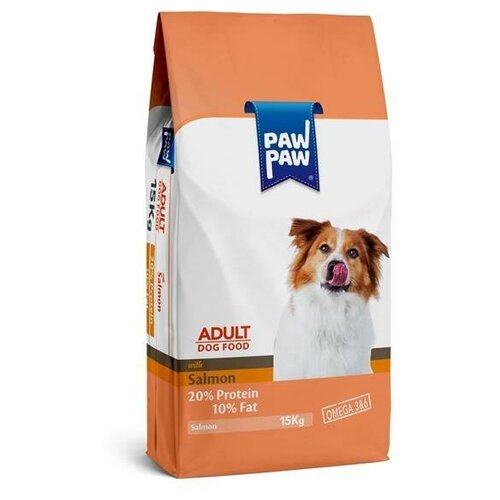 Pawpaw Adult Dog Food with Salmon сухой корм для собак с лососем 15кг pawpaw sterilised cat food with salmon полнорационный сухой корм для стерилизованных кошек с лососем