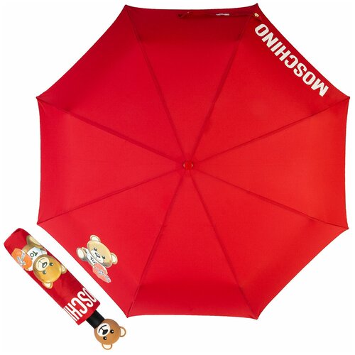 Мини-зонт MOSCHINO, красный зонт складной moschino 8127 sminic hearts and bears dark red