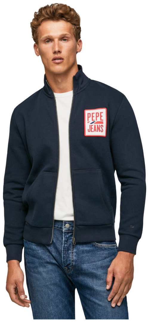 толстовка для мужчин, Pepe Jeans London, модель: PM582280, цвет: темно-синий, размер: 48(M)