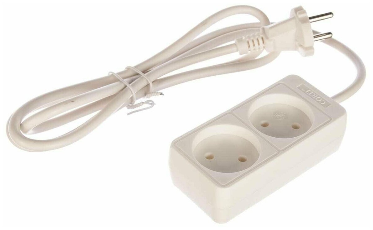 фото Удлинитель бытовой ТМ Союз 2200 Вт 2гн. ПВС б/з 10м