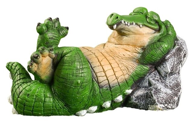Садовая фигура"Крокодил у камня" 16х29см Хорошие сувениры 9487958 . - фотография № 1