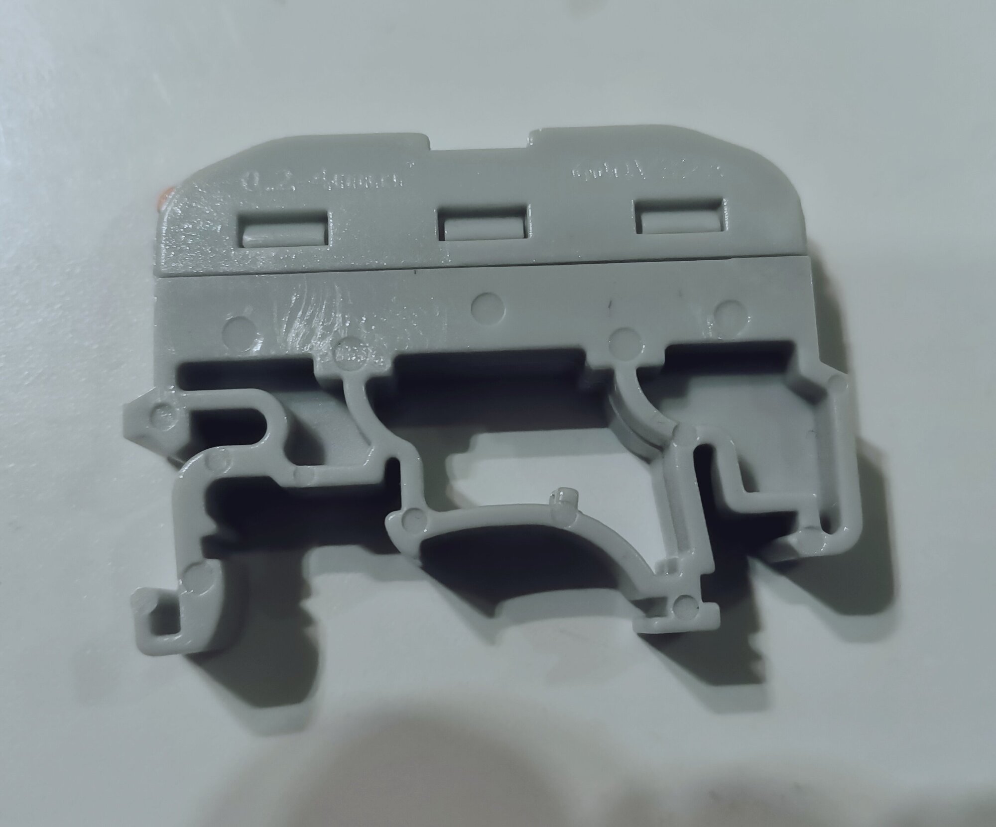 Клемма DEFA на DIN-рейку 1-pin, проходная, 600В, 32А, 0.2-4.0mm2, white - фотография № 3