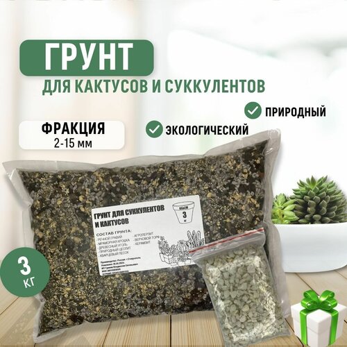 Грунт для кактусов, суккулентов, бонсай 3 кг.