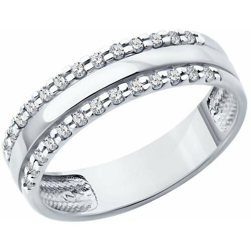 Кольцо обручальное Diamant online, белое золото, 585 проба, бриллиант, размер 16 кольцо обручальное diamant online белое золото 585 проба бриллиант размер 19